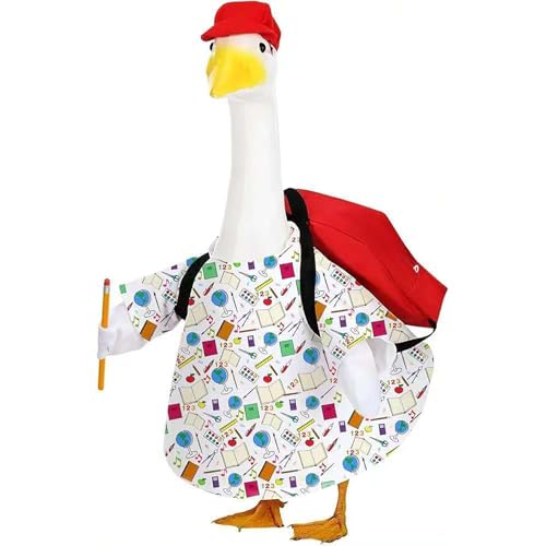 Gans-Outfit für 58,4 cm große Statue, Rasen, Veranda, Gänse-Kleidung mit Schultasche, Schulanfangskostüm Gans-Outfit für 58,4 cm große Statue, Rasen, Veranda, Gänse-Kleidung mit Schultasche, Schulanfangskostüm von Generisch