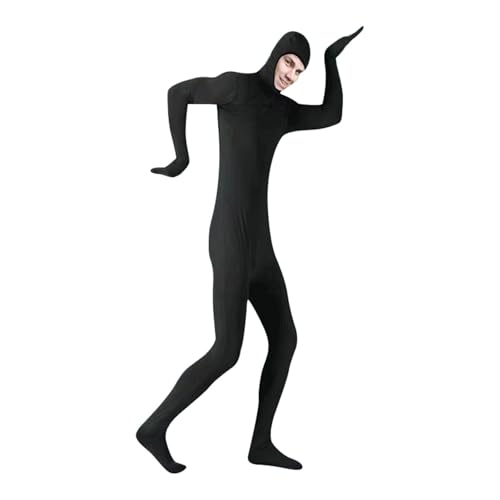 Ganzkörperanzug Damen Herren Greenscreen Anzug Zentai Suit Ganzkörper Slenderman Kostüm Jugendliche Bodysuit Man Catsuit Männer Cosplay Jumpsuit Für Party Karneval Unisex von Generisch