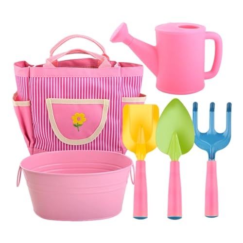 Gartenwerkzeug für Kinder, Kinder Gartenset | 6X Safer Strandsandkastenspielzeug mit Tasche - Gartenwerkzeuge Rasen Graben Unkrautspielzeug kreatives Denken Gartens Set für Mädchen Gartenwerkzeug für Kinder, Kinder Gartenset | 6X Safer Strandsandkastenspielzeug mit Tasche - Gartenwerkzeuge Rasen Graben Unkrautspielzeug kreatives Denken Gartens Set für Mädchen von Generisch