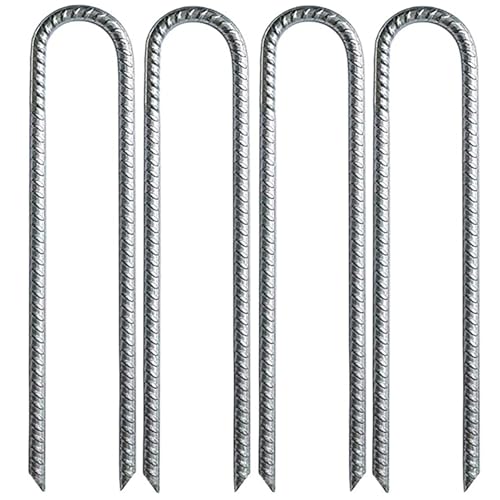 Gartenzaunpfähle | 12-Zoll-Robustes Verankerungsspikes-Landschaftswerkzeug - Bodenanker,Gartenklammern, Stahl, verzinkte Heringe, strapazierfähige U-Landschaftsstifte für Camping von Generisch