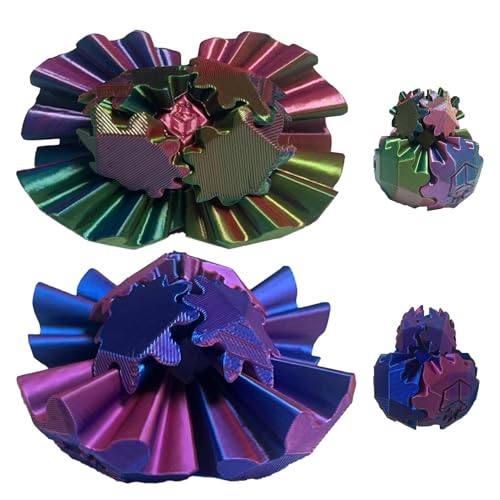 Gearsphere Fidget Ball | 2X Aktivitätsausrüstung Ball Fidget | Gedrucktes Gear Sphere Fidget Spielzeug | Spin Ball Gear Zappelspielzeug | Reise Stressabbau Aktivitätsausrüstungsball von Generisch
