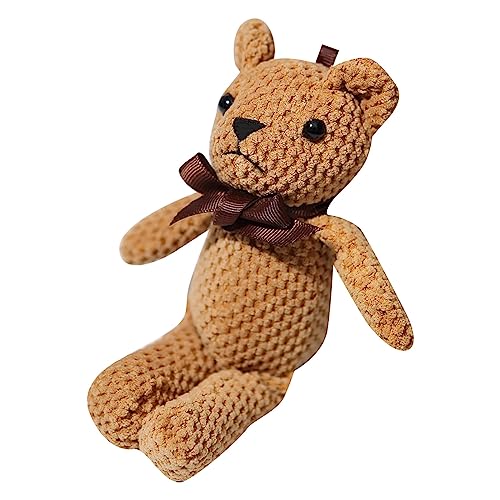 Gefüllte Plüschtiere Baby süßes Kleid Schlüsselanhänger Anhänger Puppen Geschenke Geburtstag Hochzeit Party Dekor Lieblingstier Plüsch (Brown, One Size) von Generisch