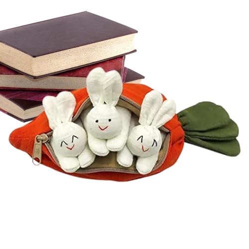 Gefüllter mit Reißverschlussbeutel, in einem Karottenbeutel - Ostern DREI Plüschpuppe - Urlaubsbedarf, Osterdekoration, Kinderspielzeug mit Reißverschluss für die Heimreisen von Generisch