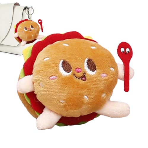 Gefülltes Lebensmittel-Plüschtier,Simulation Fast-Food-Spielzeug Stofftier Plüsch Hamburger/Pommes Frites/Hühnerschenkel/Brot Cartoon weiches Plüschpuppenspielzeug für Tasche, Rucksack von Generisch