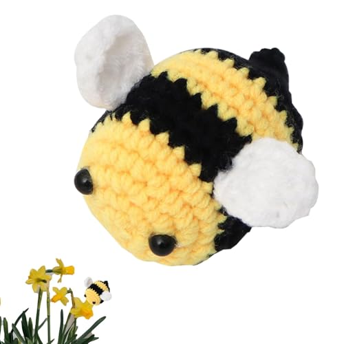 Gehäkelte Tierpuppen, Bienenstofftier - Gehäkeltes Cartoon-Kinderspielzeug - Niedliche Tierspielzeuge für Kinder, tragbare Strickspielzeuge für Kinderzimmer, Tisch, Arbeit, Schlafzimmer Gehäkelte Tierpuppen, Bienenstofftier - Gehäkeltes Cartoon-Kinderspielzeug - Niedliche Tierspielzeuge für Kinder, tragbare Strickspielzeuge für Kinderzimmer, Tisch, Arbeit, Schlafzimmer von Generisch