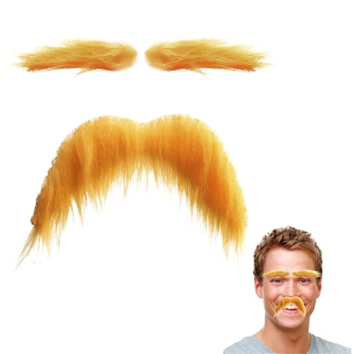 Gelber Schnurrbart, falsche Augenbrauen, künstlicher Bart, leichtes Material, leicht zu tragen, passen am meisten an, lustige Halloween-Kostümzubehör, Party, Cosplay, Themenveranstaltungen Gelber Schnurrbart, falsche Augenbrauen, künstlicher Bart, leichtes Material, leicht zu tragen, passen am meisten an, lustige Halloween-Kostümzubehör, Party, Cosplay, Themenveranstaltungen von Generisch