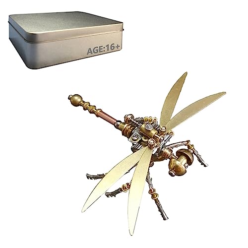 Generic 3D DIY Steampunk Metall Libelle Modellbausatz - 152PCS Mechanisches Insektenpuzzle für Erwachsene, Punk Craft Assembly Decor (Kit-Version) von Generisch
