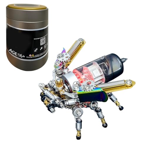 Generic 3D-Metall-Puzzle, mechanisches Glühwürmchen-3D-Montagemodell mit leuchtendem Schwanz, Steampunk-DIY-Insekten-Metallmodellbausatz, Deko-Ornamente und Geschenk für Jugendliche und Erwachsene von Generisch