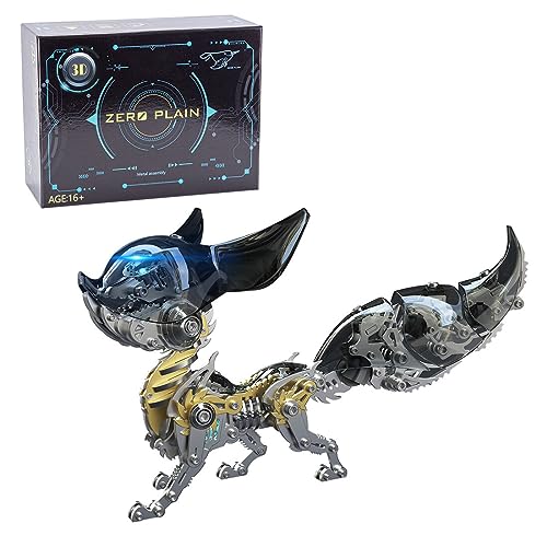 Generic Metal Fox Model Kit for Adults - DIY Mechanical Animal Assembly Sculpture, Desktop Collectible Craft Gift (Hanfei Style) von Generisch