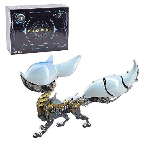 Generic Metal Fox Model Kit for Adults - DIY Mechanical Animal Assembly Sculpture, Desktop Collectible Craft Gift (Hanfei Style) von Generisch