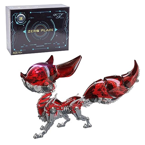 Generic Metal Fox Model Kit for Adults - DIY Mechanical Animal Assembly Sculpture, Desktop Collectible Craft Gift (Hanfei Style) von Generisch