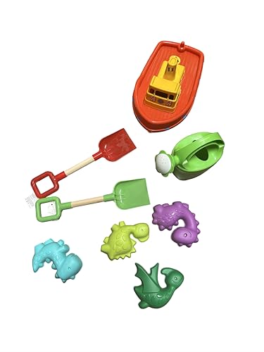 Generico 8-teiliges Strand-Set für Kinder, Sandspielzeug mit Boot, Palette und bunten Dinosauriern Generico 8-teiliges Strand-Set für Kinder, Sandspielzeug mit Boot, Palette und bunten Dinosauriern von Generisch