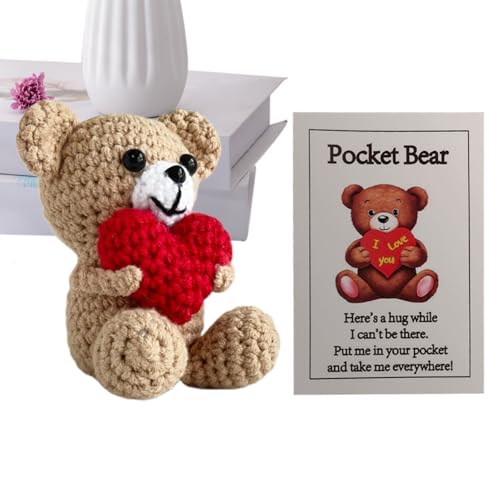 Generico Bär Strickpuppe - Niedliche Strickpuppe für Häkeln Bär - Handgemachte Spielzeugpuppe mit Tasche für und Kinder Generico Bär Strickpuppe - Niedliche Strickpuppe für Häkeln Bär - Handgemachte Spielzeugpuppe mit Tasche für und Kinder von Generisch