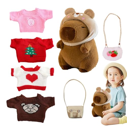 Generico Capybara Pelfed Tier Kleidung Plüschtier Capybara Umarmt | Capybara Kostüm Dress Up Capybara Decoration Capybara Pimboli für Geburtstag von Generisch