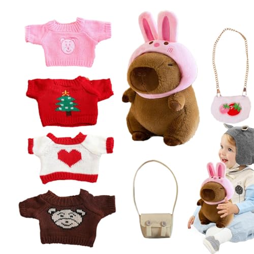 Generico Capybara Peluga mit Zubehör | Capybara - Capybara Kostüm Dress Up Capybara Decoration Capybara Pimboli zum Geburtstag von Generisch