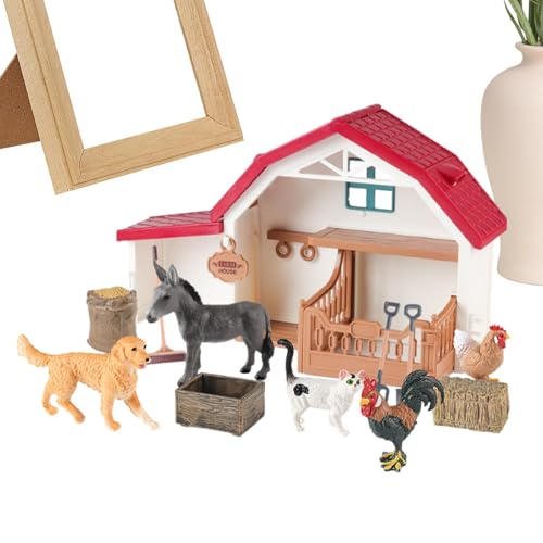 Generico Farm Animals Toys for Kids, Barn With Farm Animal Figures, PVC Outdoor Play Set, Early Development Activity , Educational Science Learning Toy For Children, 11.61x3.94x6.97 In Generico Farm Animals Toys for Kids, Barn With Farm Animal Figures, PVC Outdoor Play Set, Early Development Activity , Educational Science Learning Toy For Children, 11.61x3.94x6.97 In von Generisch