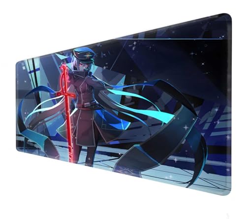 Generico Game cardpad, card battle gamepad, cardpad, large card pad 35.4 × 15.7in, rubber anti-slip multifunctional protective pad, office deskpad, gamemousepad (Girl Commander) von Generisch