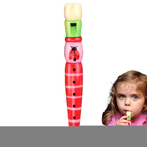 Generico Holzflöte - Flöte für Kinder - Holzflöte aus Cartoonholz | Kleine Rekorder | 6 Noppen Spielzeug Flöte für Jugendliche | Musikspielzeug für die von Generisch