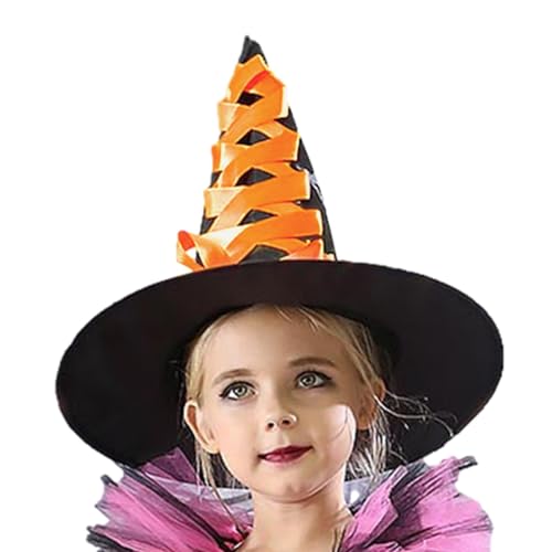 Generico Kostüm für Mädchen | Halloween Märchen Fancy Witch Dress Up - Rollenspiel Party Cossplay Besenstiel Hut für Zuhause, Schule, Bühnenperformance von Generisch