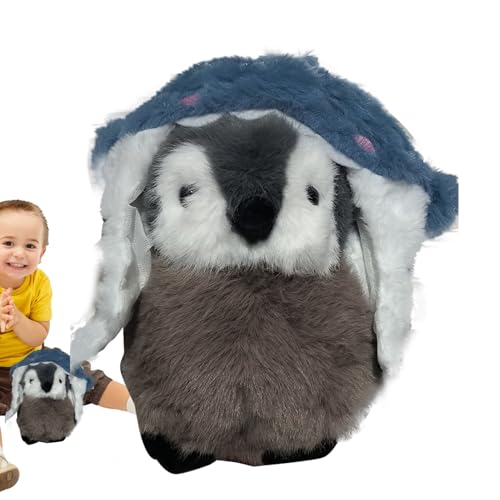 Generico Luxuriöse realistische Haustierfigur – Gefülltes Spielzeug, Ornament | Luxuriöse Begleitpuppe, bequeme Pinguin-Skulptur mit Kokosnuss-Design von Generisch