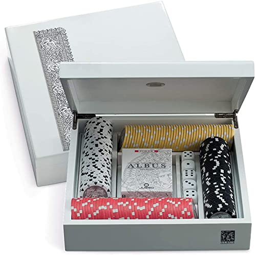 Generico Pokerset ALBUS EINHORN in weiß lackierter Box - 176 personalisierte Chips, 2 Kartendecks und 5 Würfel - Elegante Sammler-Edition Generico Pokerset ALBUS EINHORN in weiß lackierter Box - 176 personalisierte Chips, 2 Kartendecks und 5 Würfel - Elegante Sammler-Edition von Generisch