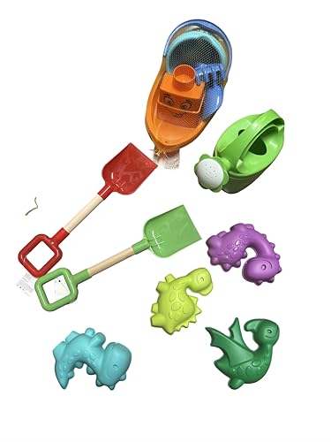 Generico Strand-Set für Kinder, Sandspielzeug mit Dinosauriern, Eimer und Schaufel, 8-teilig, mehrfarbig Generico Strand-Set für Kinder, Sandspielzeug mit Dinosauriern, Eimer und Schaufel, 8-teilig, mehrfarbig von Generisch