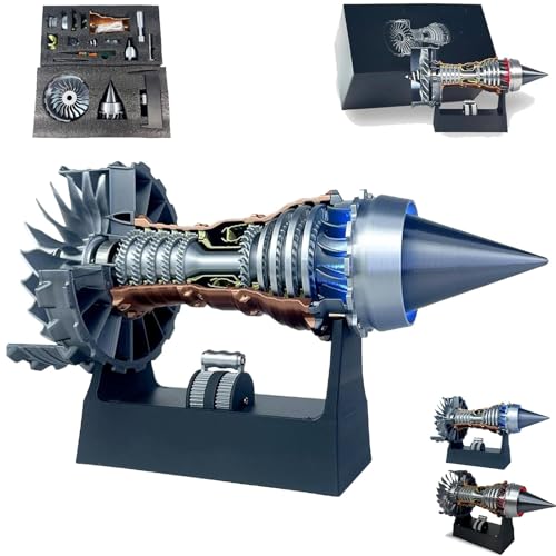 Generisch 1/25 Simulation Aircraft Turbojet Engine Rotatable Model – TR900 Turbofan Engine with Light,Adjustable Speed Jet Engin𝚎 Fan11in/28cm with Light for Mechanical Lovers (Blue,Assembly Type) von Generisch