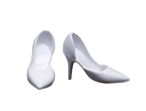 Generisch 1/6 Maßstab Weibliche Schuhe, Mädchen Kunststoff High Heels Schuhe Modell für 12 Zoll Weibliche Actionfigur Körper (Weiß) von Generisch