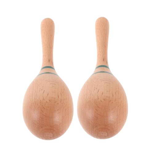 Generisch 1 Paar Holz Maracas für Kleinkinder Handheld Rhythmus Musikalischen Früherziehung und Orff Pädagogik von Generisch