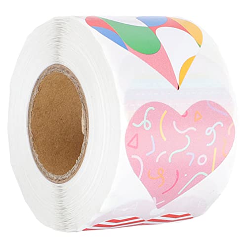 Generisch 1 Rolle Valentinstag Aufkleber Kreis Aufkleber Hochzeitsdeko Nagelaufkleber Dekoration Scrapbook Aufkleber Runde Aufkleber Herzförmige Etiketten Scrapbooking Aufkleber von Generisch