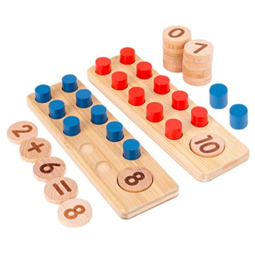 Generisch 1 Satz Gegenspielzeug Puzzle rätselbuch für Kinderbildung kinderpuzzle Frühpädagogisches Zahl kognitives Mathe-Lehrmittel hölzern von Generisch