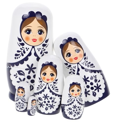 Generisch 1 Satz Holzpuppenspielzeug Geburtstagsgeschenk für DIY Schmuckhandwerk für Nistpuppen Kindergeburtstag gastgeschenke Kaninchen Matroschka-Puppen von Generisch