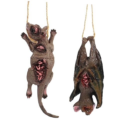 Generisch 1 Satz Horror-Deko-Requisiten Miniatur Bausätze Fledermäuse Halloween-Partygeschenk Halloween Gadget Halloween Halloween-Szenendekor Halloween gruselige Requisiten Vinyl von Generisch