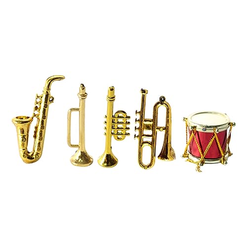 Generisch 1 Satz Mini-Saxophon Miniatur-Zubehör Instrumente Miniatur-Musical musikspielzeug Musikalisches Zubehör Miniaturinstrument Mini-Kunststoff-Musikinstrument Plastik Golden von Generisch