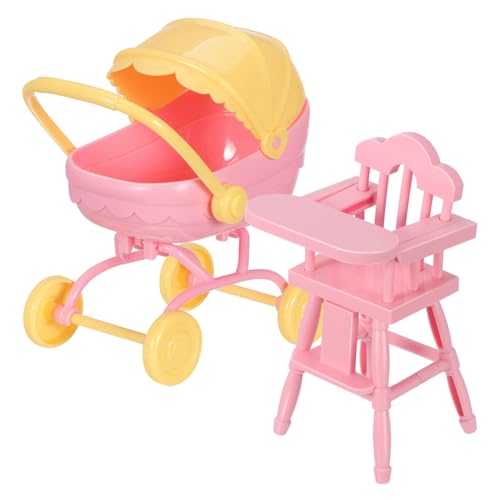 Generisch 1 Satz Mini -Spielzeugwagen für Puppen Zubehör für Babypuppen Mini -Simulation Spielzeugwagen Mini-Puppenwagen Puppenmöbel Kinderwagen -Hochstuhl Babypuppe Hochstühle Abs von Generisch