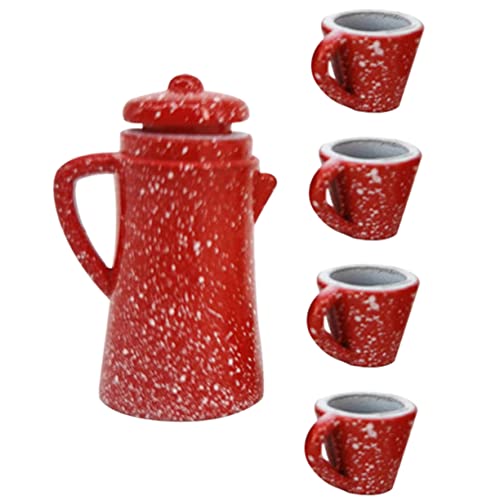 Generisch 1 Satz Mini-Teeset Kleine Teetassen Simulation und Tasse Mini - Dollhouse Tea Party Miniatur -Teetassen Mini -Teetassen Puppenstubentee Mini Teetasse Legierung von Generisch