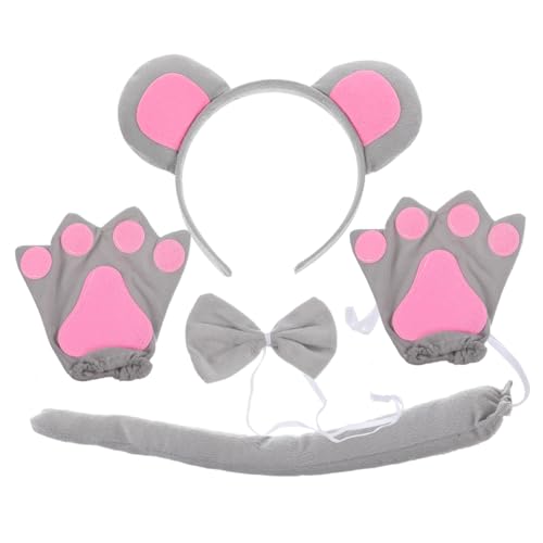 Generisch 1 Satz Ohren Stirnband Kiefer tierkostüme für tierhandschuhe Tierisches Kostümzubehör fasnachtskostüme tierische Haarbänder Cosplay-Zubehör Mäuseschwanz Stoff von Generisch