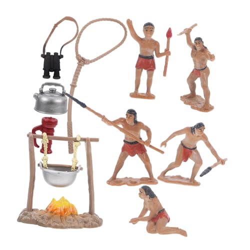 Generisch 1 Satz Primitiver Männer mit Werkzeugen Camping für Deko Accessoire für Mikrolandschaften und Sandtische Langlebig und Sicher aus Gefertigt von Generisch