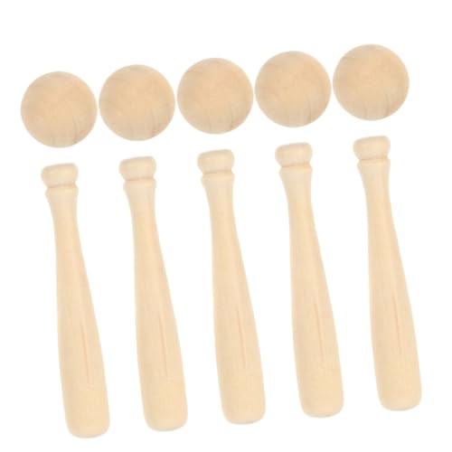 Generisch 1 Satz Spiel Miniatur-Fledermaus Schaum Fledermaus Seilschläger mini baseballschläger Mini-Baseballschläger Miniatur-Baseballschläger-Bausatz aus Holz Mini-Bastelmodelle hölzern von Generisch