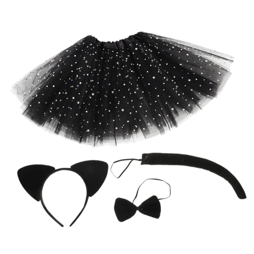 Generisch 1 Satz Zubehör Für Katzenkostüme Katzenschwanz Kostüm Halloween Cosplay Katzenohr Und Schwarzes Katzenkostüm Für Damen Maskerade Tierkostüm Verkleiden Stoff von Generisch