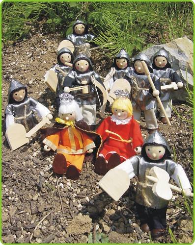 Generisch 10-STÜCK Winzling BIEGEPUPPEN Ritter + König + Königin Set von Generisch