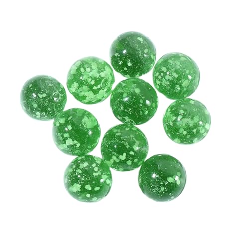 Generisch 10 Stück Glas Leuchtmurmeln, Leuchtende Murmeln, Glasmurmeln im Dunkeln Leuchten – Fluoreszierende Glaskugeln für Kinder & Deko | Tagsüber elegant, nachts magisch Leuchtend (Grün) von Generisch