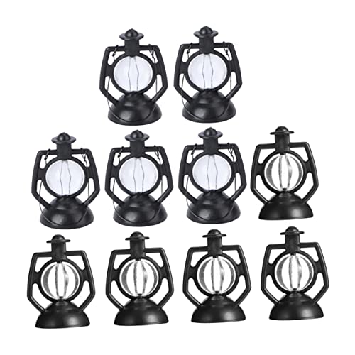 Generisch 10 Stück Retro -Kerosin -Lampen -Ornamente Kinderspielzeug Mini-Petroleumlampe Petroleumlichter für Puppenhäuser Puppenhaus Kerosinlampen Puppenhaus Petroleumlampen Plastik von Generisch