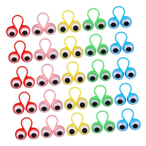 Generisch 100 Stück Big Eye Ring Toy Augapfel Augen Fingerspielzeug Fingerring Auge Fingerpuppen Augenring Fingerspielzeug Augapfelringe Bunt Plastik von Generisch