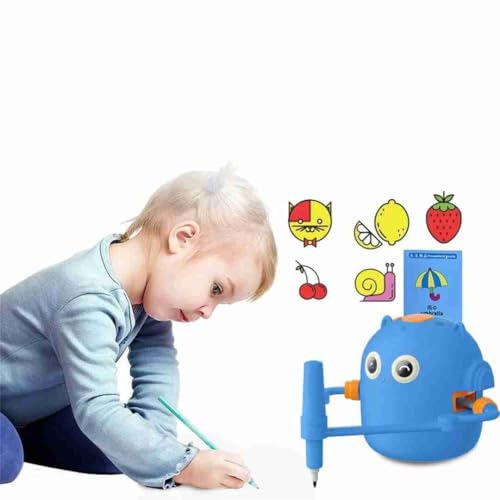 Generisch 100 ml Zeichenroboter für Kinder - 100 Zeichenkarten Zeichenroboter, sprachinteraktives Roboter-Zeichenspielzeug, interaktiver Zeichen-Lernroboter (Himmelblau) von Generisch