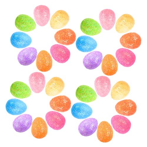 Generisch 100st Bunte Schaumeier Babyspielzeug Glitzereier Gänseblümchen Glitzereier Hüpfen Mini-glitzereier Mini-glitzer-eier Gefälschte Eier Polystyrol-vogel Spielzeugeier Eierglitzer von Generisch