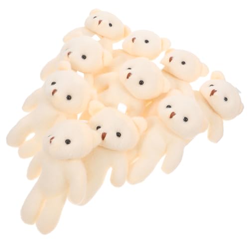 Generisch 10st Mini-bär Bärenspielzeug Karikatur Mini-kuscheltiere Masse Bärenverzierung Babyspielzeug Trägt Masse Puppenmasse Mädchenspielzeug Gewichtete Kuscheltiere Beige Pp Baumwolle von Generisch