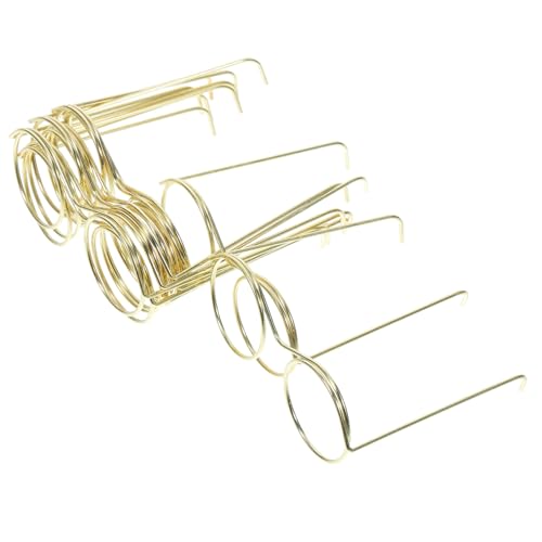 Generisch 10st Mini-brillenspielzeug Metallische Gläser Puppe Mini Kreisbrille Neon-armbänder Puppenhaus Schnapsgläser in Großen Mengen Puppenbrille Mädchen Bausatz Stahl Golden von Generisch