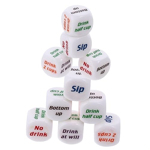 Generisch 10st Wein Würfel Würfelspielzeug Aus Acryl Kreative Spielwürfel Spiel Würfeln Spiel Rollenden Entscheider Würfel Für Verein Trinkspielwürfel Weiß Acryl in Umweltqualität von Generisch