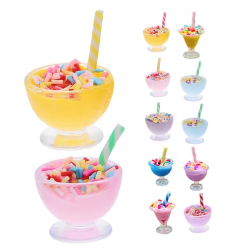 Generisch 12 Stück Eismodell Miniatur-Dessertmodell Mini-EIS-Dessert-Modell Eiscrememodell Puppenhaus-Eisdekoration Simulation Eisbecher Miniatur-Eisbecher EIS Mini-Eisbecher Harz von Generisch